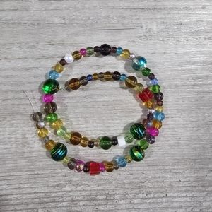 011 Multi- color, multi-size glass beads for jewelry making - 15 inch strand